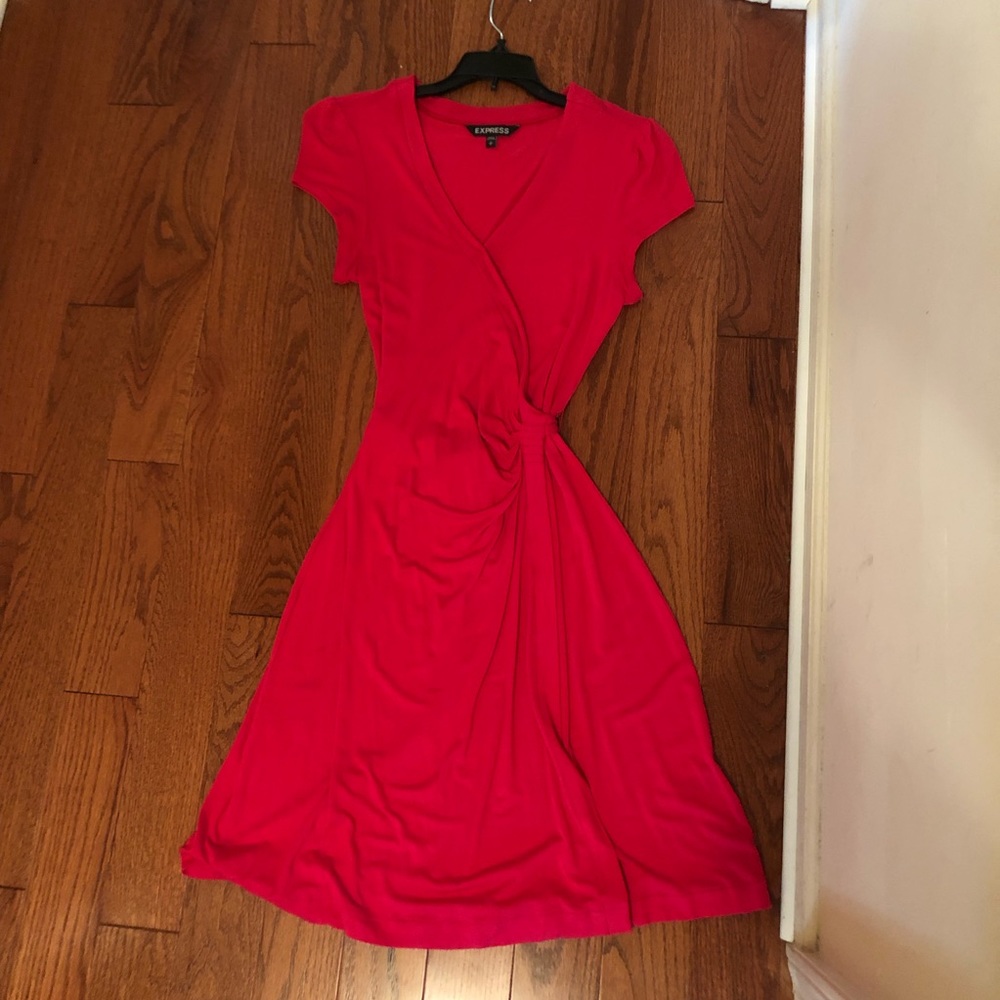 Express wrap dress hot pink